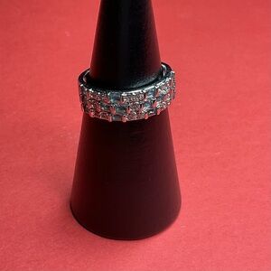 Bomb Party RBP6388 “Stacks of Beauty” LC Topaz on Rhodium Size 9 Ring NWT